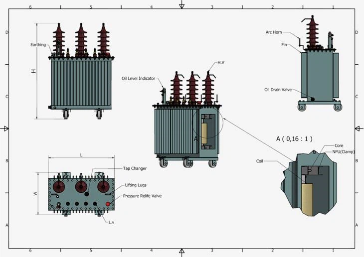 H61 22KV Amorphous Core Transformers